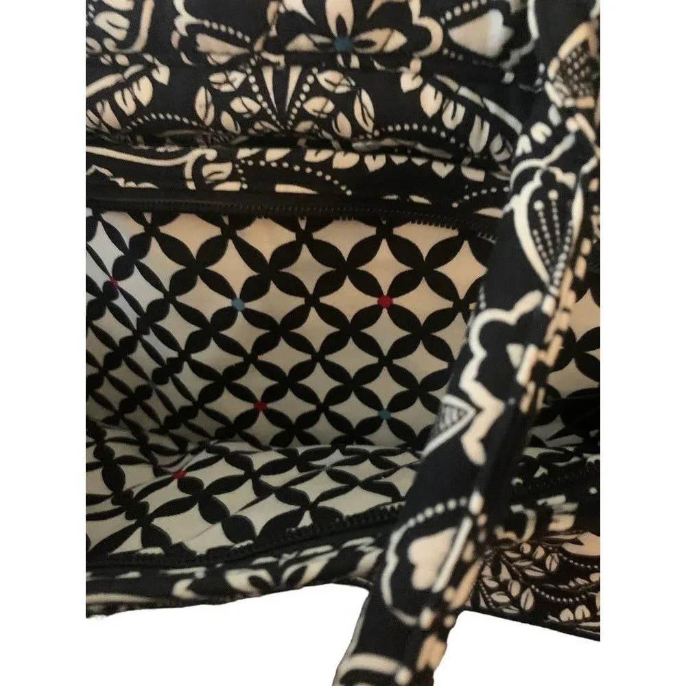Vera Bradley Barcelona Pattern Laptop Bag Briefcase Bag Black White